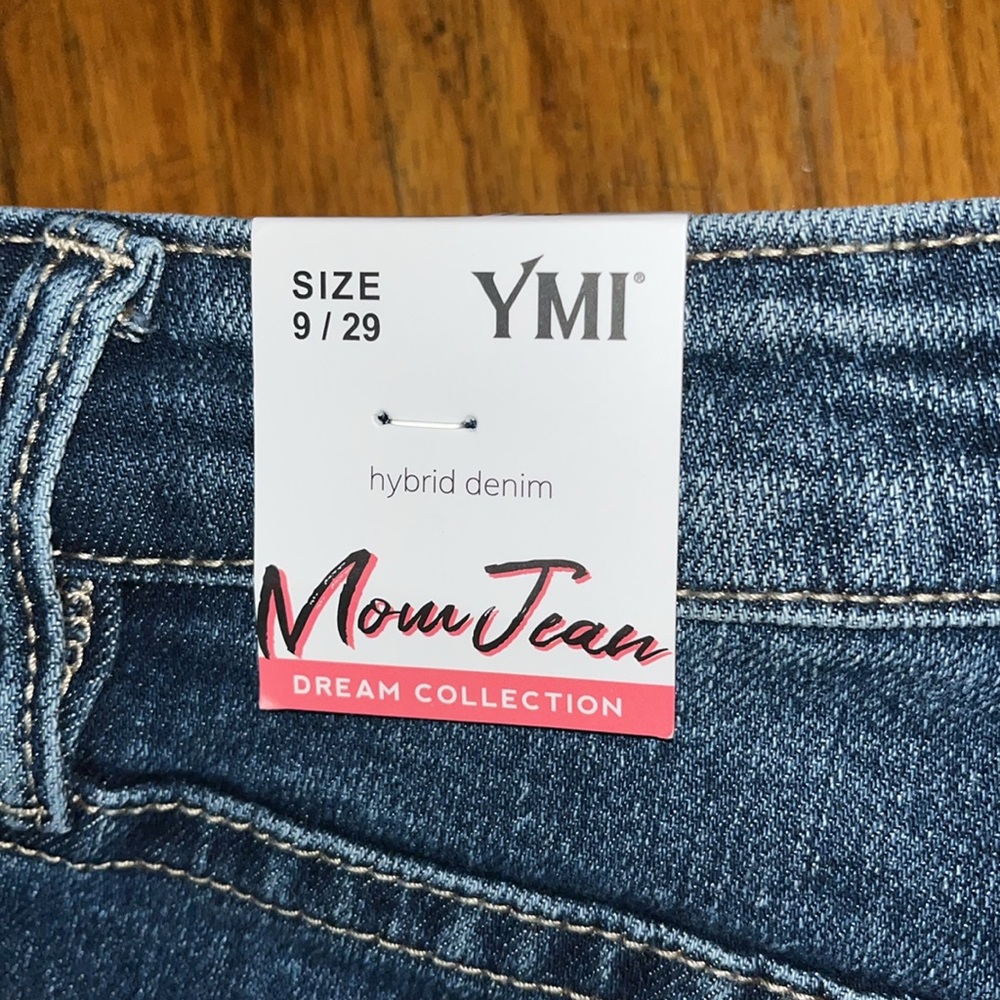 NWT YMI high rise hybrid distressed denim mom jeans dream collection Size 9 - Picture 8 of 10